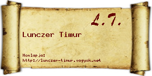Lunczer Timur névjegykártya
