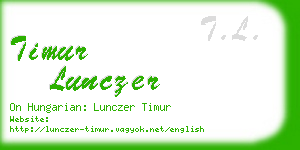 timur lunczer business card